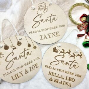 Santa Please Stop Here Door Sign