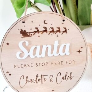 Personalised Santa Please Stop Here Sign